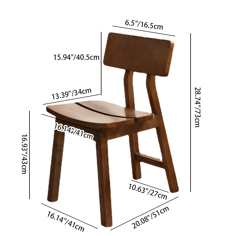 Contemporary Nordic Ash Wood Square Rectangular Dining Chair Backrest For Dining Room