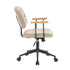 Modern Minimalist Square Leather Wood Steel Chair Backrest Armrest For Bedroom