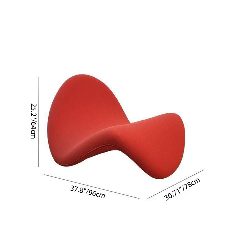 Contemporary Scandinavian Tongue Curved Fiberglass Rebound Foam Accent Chair Backrest For Living Room