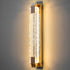 Contemporary Luxury Dazzling Rectangular Bubble Textured Crystal Shade Stainless Steel LED Wall Sconce Lamp For Living Room