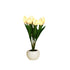 Modern Art Deco PU Ceramic Tulip Simulated Flower LED Table Lamp For Bedside