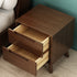 Contemporary Nordic Rectangular Solid Wood Nightstand 1/2 Drawer For Bedroom