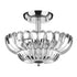 Contemporary Scandinavian Umbrella Iron Acrylic 3-Light Semi-Flush Mount Ceiling Light For Living Room