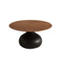 Traditional Vintage Round Orb Solid Wood Carbon Steel End Table 1-Tier For Living Room