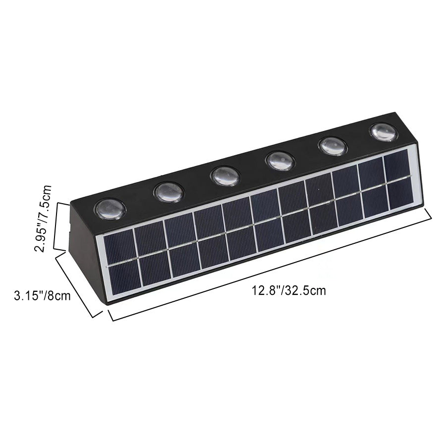 Contemporary Industrial Solar Waterproof Rectangular Plastic LED Outdoor Wall Sconce Lamp For Garden