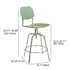 Contemporary Scandinavian Square Plastic Metal Frame Bar Stool Backrest Footrest For Dining Room