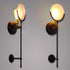 Contemporary Industrial Iron Glass Round Disc 1-Light Wall Sconce Lamp For Dining Room