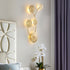 Modern Luxury Full Copper Hollow Lotus Leaf Cluster 3/5/7-Light Wall Sconce Lamp For Living Room