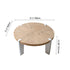 Contemporary Scandinavian Round Solid Wood End Table 1-Tier For Living Room