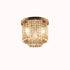 Modern Luxury Iron Crystal String 4-Light Flush Mount Ceiling Light For Living Room