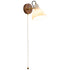 Contemporary Simplicity Copper Wood Glass Round Conic 1-Light Wall Sconce Lamp For Bedside
