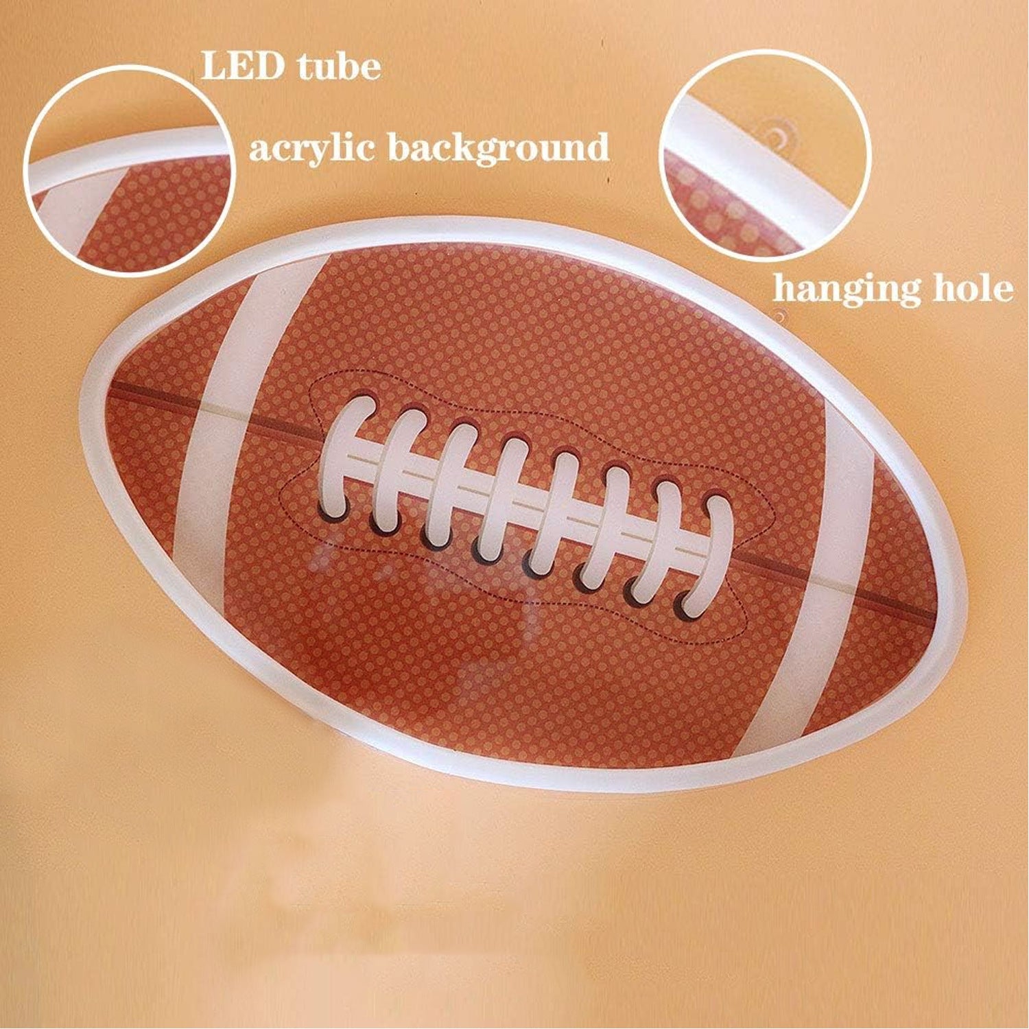 Contemporary Creative Football Shape Acrylic LED Neon Light Wall Sconce Lamp For Bedroom