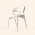 Contemporary Nordic Round Leather Upholstered Carbon Steel Dining Chair Open Back For Dining Room