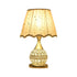 Contemporary Luxury Fabric Shade Crystal Ball Iron Base 1-Light Table Lamp For Home Office