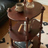 Traditional Vintage Square Wood End Table Wheels Four Legs For Living Room