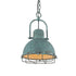 Traditional Rustic Distressed Iron Semicircular Shade 1-Light Pendant Light For Dining Room