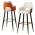 Modern Minimalist Square Wave Backrest Leather Carbon Steel Bar Stool Armrest For Dining Room