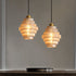 Traditional Vintage Striped Glass Round 1-Light Pendant Light For Living Room