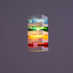 Modern Minimalist Colorful Square Box Acrylic Iron 1-Light Pendant Light For Living Room