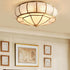 Contemporary Luxury Oval Dome Full Copper Glass 3/4/6 Light Flush Mount Ceiling Light For Bedroom
