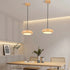 Modern Minimalist Round Iron Water Turned Wood Grain Acrylic LED Pendant Light For Living Room