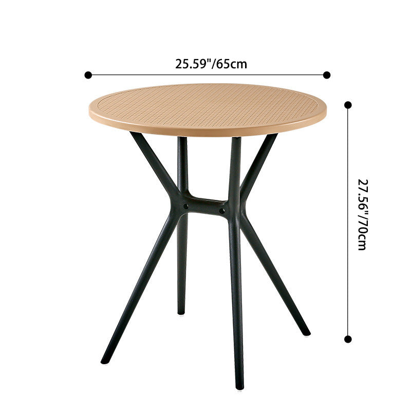 Modern Minimalist Round Cross Frame Plastic Outdoor Coffee Table For Garden