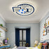Contemporary Creative Kids Round Basketball Football Iron Acrylic LED Flush Mount Ceiling Light For Bedroom