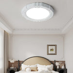 Modern Minimalist Round Patterned Iron Resin Acrylic LED Flush Mount Ceiling Light For Bedroom