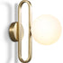 Contemporary Simplicity Sphere Glass Shade Iron Ring 1-Light Wall Sconce Lamp For Living Room