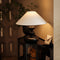 Traditional Vintage Gourd Shaped Cone Wood Fabric 1-Light Table Lamp For Bedroom