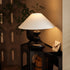 Traditional Vintage Gourd Shaped Cone Wood Fabric 1-Light Table Lamp For Bedroom