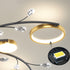 Modern Luxury Branch Round Hardware Iron Acrylic Crystal Silicone LED Semi-Flush Mount Ceiling Light For Living Room