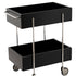 Modern Eclectic Rectangular Stainless Steel End Table 2-Tier For Living Room