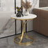 Modern Luxury Round Rock Slab Carbon Steel Coffee Table For Living Room