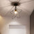 Modern Minimalist Pentagram Circle Iron 1-Light Semi-Flush Mount Ceiling Light For Living Room