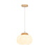 Traditional French Pastoral Kapok Acrylic Shade Wood 1-Light Pendant Light For Bedroom