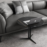 Modern Luxury Round Rock Slab Carbon Steel Coffee Table For Living Room