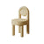 Contemporary Scandinavian Round Fabric Carbon Steel Frame Vanity Stool Backrest For Bedroom