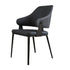 Contemporary Scandinavian Leather Carbon Steel Sponge Square Lozenge Dining Chair Backrest Armrest For Dining Room