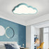 Contemporary Scandinavian Macaron Cartoon Iron PVC Cloud Shade LED Flush Mount Ceiling Light For Living Room