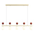 Contemporary Nordic Iron Long Strip Glass Magic Bean 5/7-Light Island Light Chandelier For Dining Room