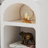 Contemporary Scandinavian Arched Frame Rock Slab Nightstand 2-Tier For Bedroom