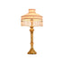 Contemporary Luxury Fabric Round Shade Brass Base 1-Light Table Lamp For Home Office