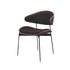 Contemporary Nordic Walnut Wood Grain Microfiber Leather Upholstered Dining Chair Backrest For Dining Room