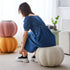 Contemporary Creative Pumpkin Wood Velvet Fabric Chair For Living Room