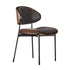 Contemporary Retro PU Wood Metal Sponge Square Curved Dining Chair Backrest For Dining Room