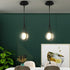 Contemporary Scandinavian Orb Iron Glass LED Pendant Light For Living Room