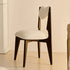 Contemporary Nordic Ash Wood Velvet Metal Sponge Square Crescent Dining Chair Backrest Armless For Dining Room