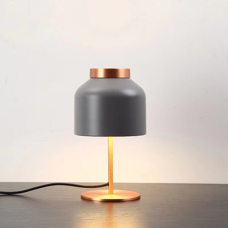 Modern Minimalist Round Cylinder Iron 1-Light Table Lamp For Bedroom