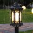 Traditional Chinese Waterproof Solar Aluminum Glass Cylinder LED Landscape Lighting Outdoor Light For Garden